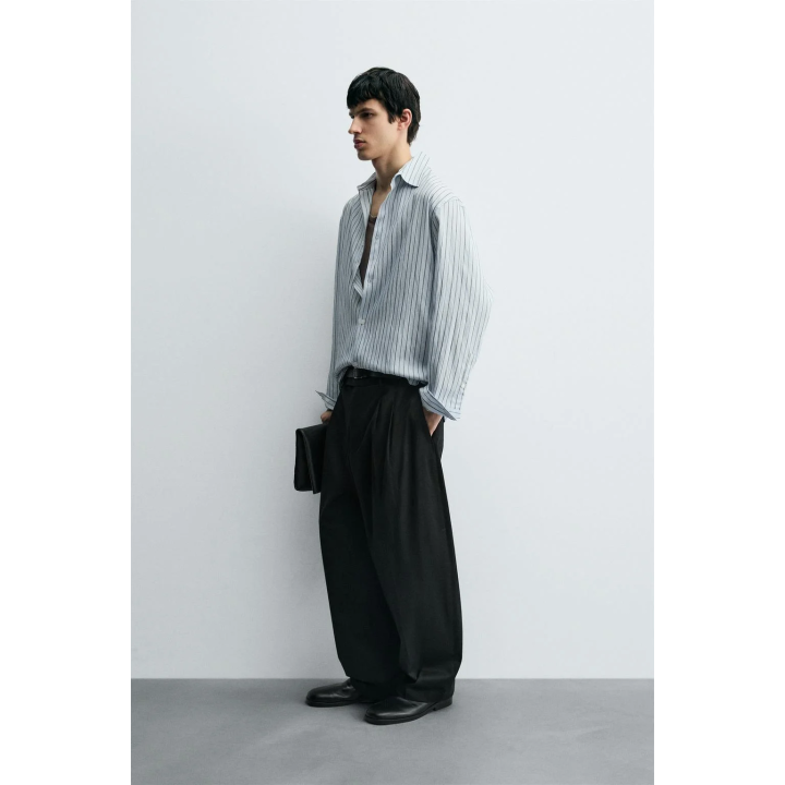 РУБАШКА ИЗ РЕЛЬЕФНОЙ ТКАНИ В ПОЛОСКУ