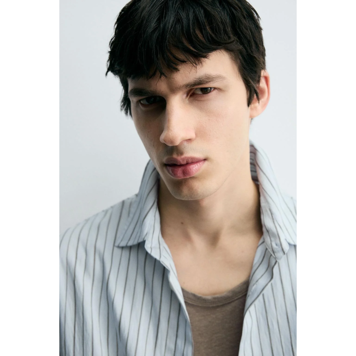 РУБАШКА ИЗ РЕЛЬЕФНОЙ ТКАНИ В ПОЛОСКУ