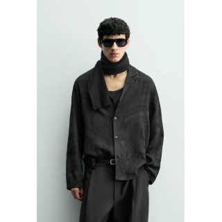 БЛУЗА JACQUARD ИЗ ПОЛУПРОЗРАЧНОЙ ТКАНИ