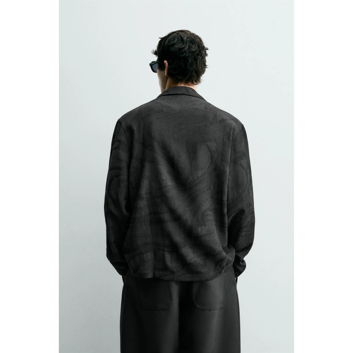 БЛУЗА JACQUARD ИЗ ПОЛУПРОЗРАЧНОЙ ТКАНИ