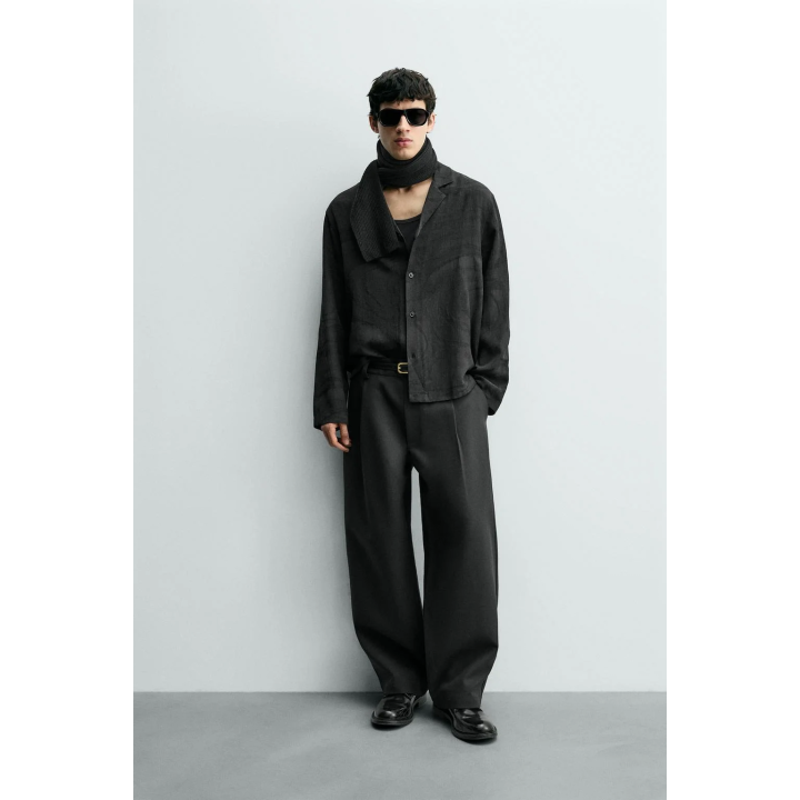 БЛУЗА JACQUARD ИЗ ПОЛУПРОЗРАЧНОЙ ТКАНИ