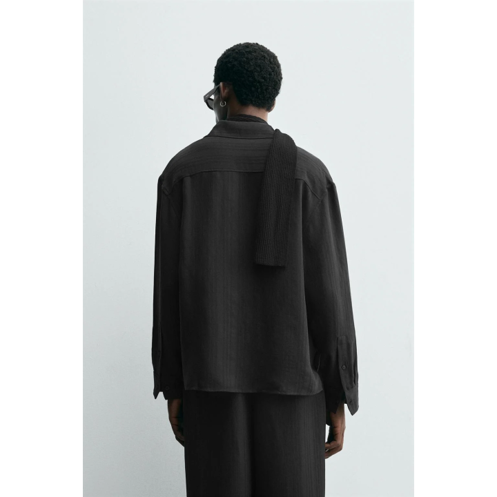 Рубашка в полоску из жаккарда