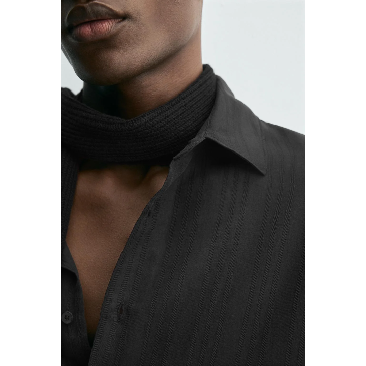 Рубашка в полоску из жаккарда