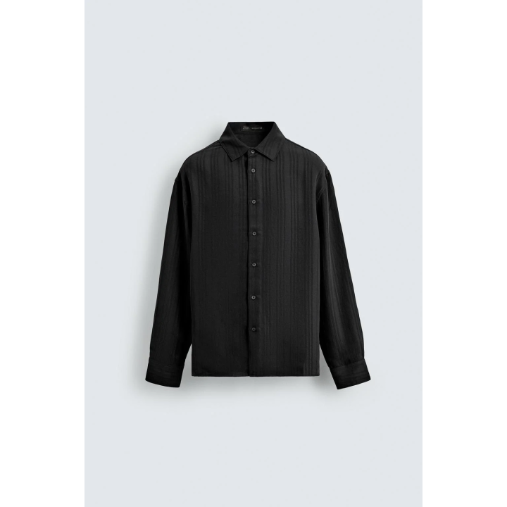 Рубашка в полоску из жаккарда