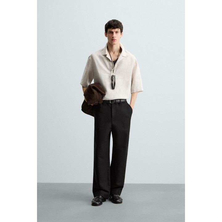 РУБАШКА-ПОЛО ИЗ 100% ЛЬНА