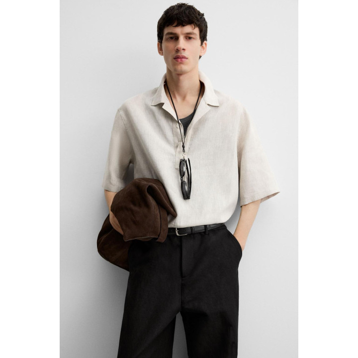 РУБАШКА-ПОЛО ИЗ 100% ЛЬНА