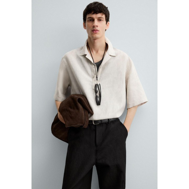 РУБАШКА-ПОЛО ИЗ 100% ЛЬНА