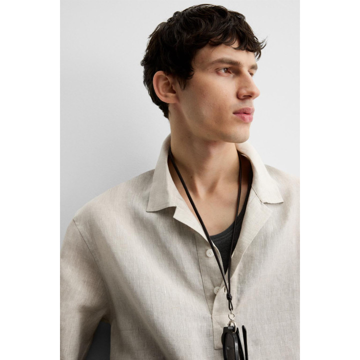 РУБАШКА-ПОЛО ИЗ 100% ЛЬНА