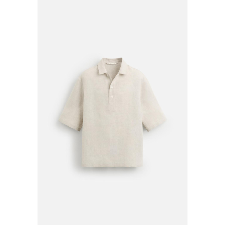 РУБАШКА-ПОЛО ИЗ 100% ЛЬНА