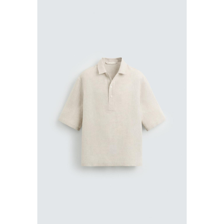 РУБАШКА-ПОЛО ИЗ 100% ЛЬНА