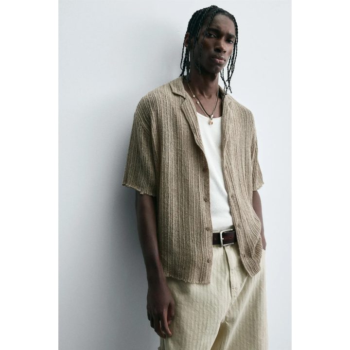 РУБАШКА ИЗ ТКАНИ С УЗОРОМ