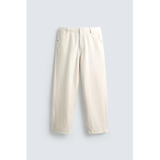 ДЖИНСЫ В ПОЛОСКУ С РЕЛЬЕФНЫМ УЗОРОМ