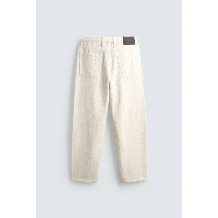 ДЖИНСЫ В ПОЛОСКУ С РЕЛЬЕФНЫМ УЗОРОМ