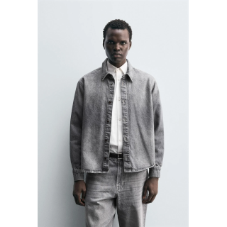 ДЖИНСОВАЯ РУБАШКА С ЭФФЕКТОМ ПОТЕРТОСТИ