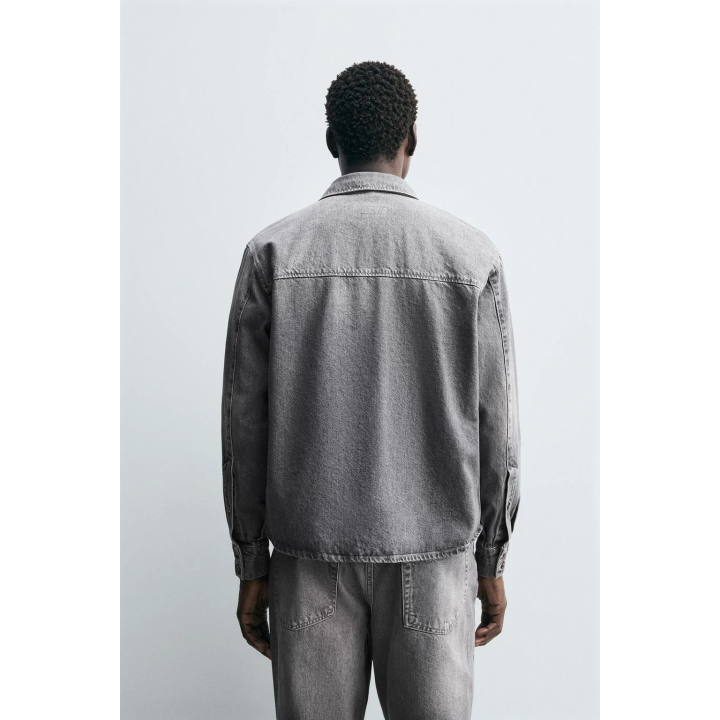 ДЖИНСОВАЯ РУБАШКА С ЭФФЕКТОМ ПОТЕРТОСТИ