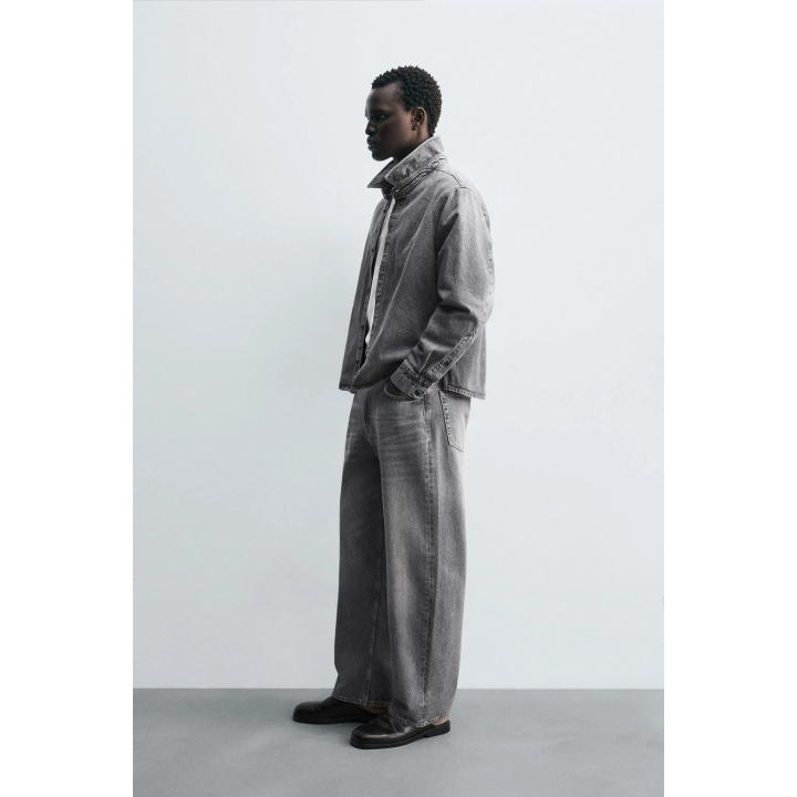 ДЖИНСОВАЯ РУБАШКА С ЭФФЕКТОМ ПОТЕРТОСТИ