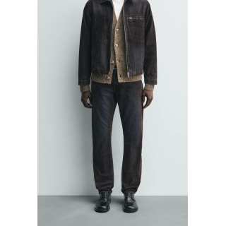 Джинсы со взлетно-посадочным покроем из флокированного бархата