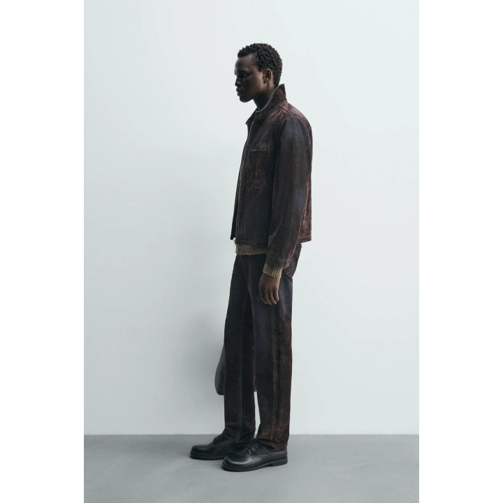 Джинсы со взлетно-посадочным покроем из флокированного бархата