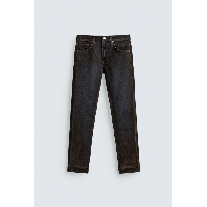 Джинсы со взлетно-посадочным покроем из флокированного бархата