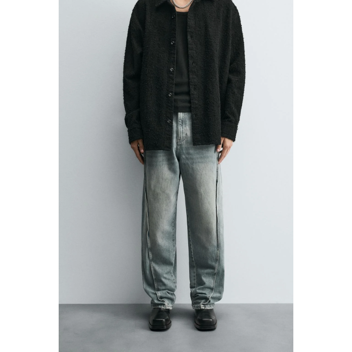 ДЖИНСЫ BAGGY FIT С ДЕКОРАТИВНОЙ СТРОЧКОЙ