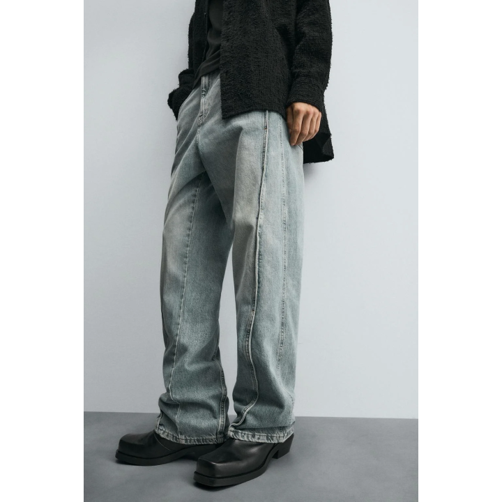 ДЖИНСЫ BAGGY FIT С ДЕКОРАТИВНОЙ СТРОЧКОЙ