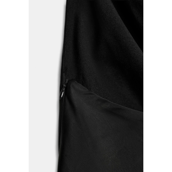 АТЛАСНЫЙ ТОП С ШАРФОМ И БУСИНАМИ