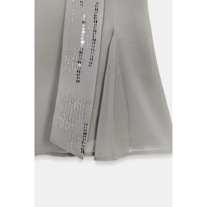 ТОП ИЗ ЖОРЖЕТА АСИММЕТРИЧНЫЙ С ПАЙЕТКАМИ