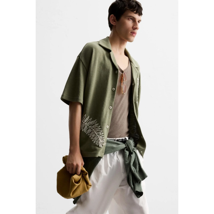 РУБАШКА С ВЫШИВКОЙ И БУСИНАМИ