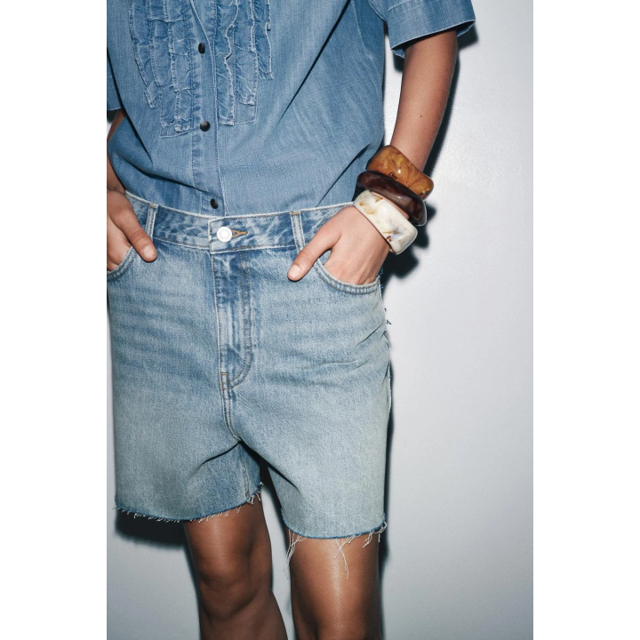 ДЖИНСОВЫЕ ШОРТЫ СО СРЕДНЕЙ ПОСАДКОЙ — ZW COLLECTION