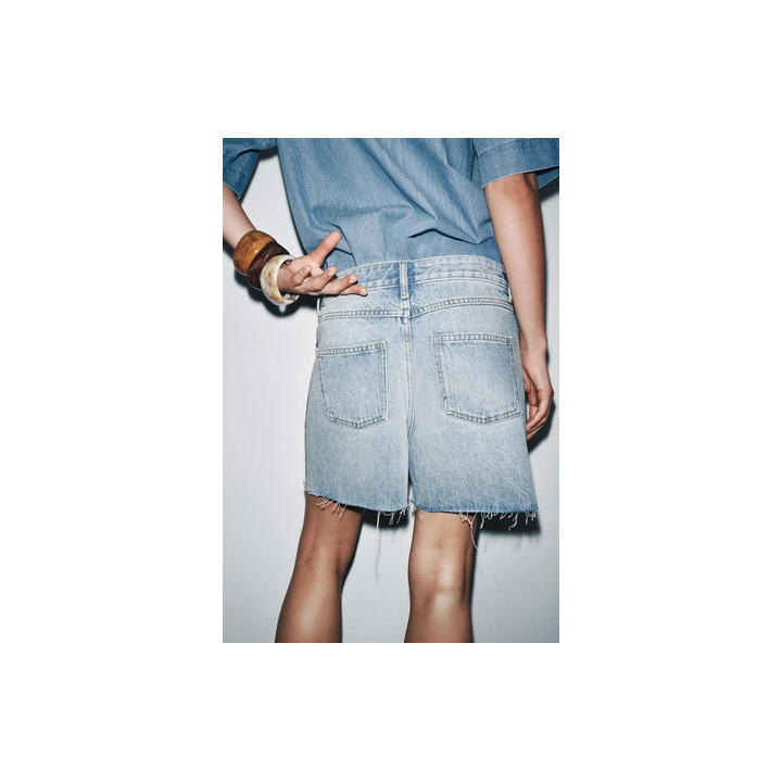 ДЖИНСОВЫЕ ШОРТЫ СО СРЕДНЕЙ ПОСАДКОЙ — ZW COLLECTION