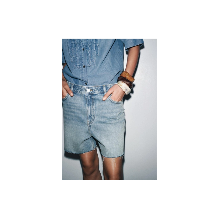 ДЖИНСОВЫЕ ШОРТЫ СО СРЕДНЕЙ ПОСАДКОЙ — ZW COLLECTION