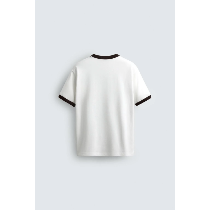 ФУТБОЛКА В РУБЧИК С КОНТРАСТНЫМ ТЕКСТОМ