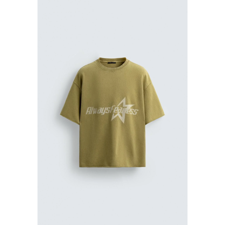 ТОЛСТОВКА С ЭФФЕКТОМ ПОТЕРТОСТИ И ПРИНТОМ