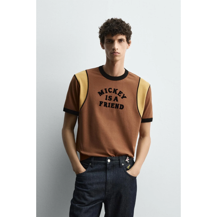 Футболка harry lambert для zara x disney с контрастным текстом