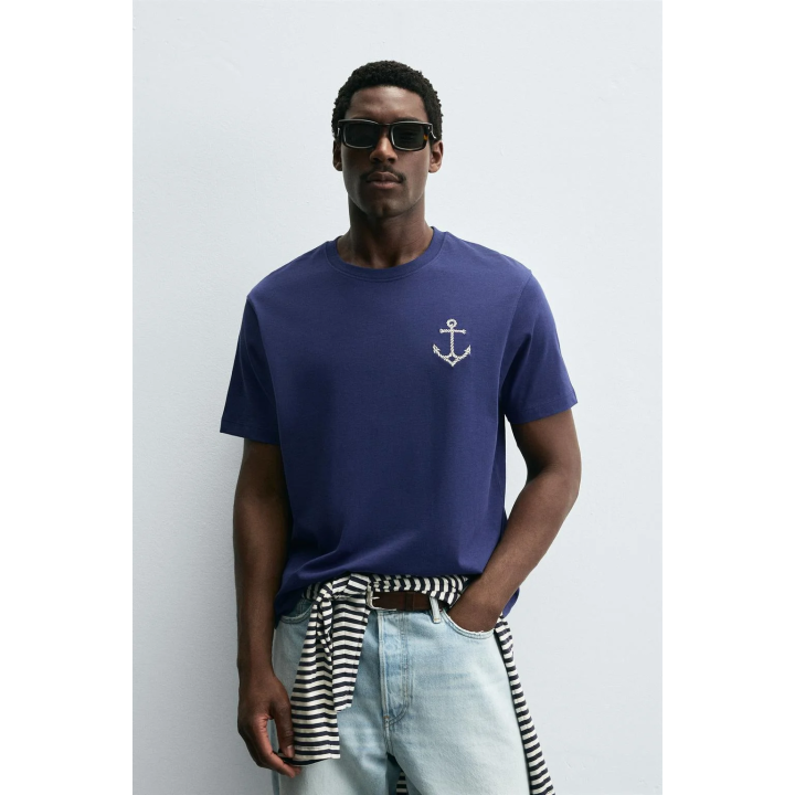 ФУТБОЛКА С ВЫШИВКОЙ «ЯКОРЬ»