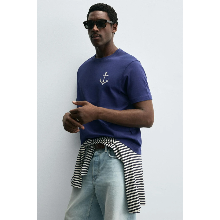 ФУТБОЛКА С ВЫШИВКОЙ «ЯКОРЬ»