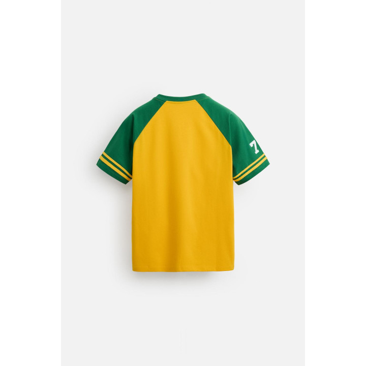 ФУТБОЛКА В СТИЛЕ КОЛОР-БЛОК С ВЫШИВКОЙ