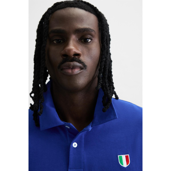 ПОЛО В СТИЛЕ КОЛОР-БЛОК С ПРИНТОМ «ФЛАГ»