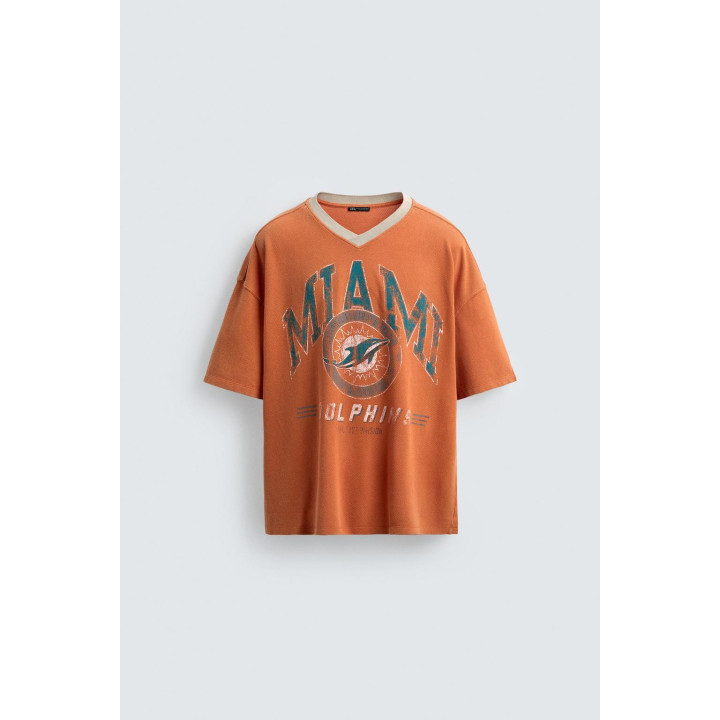 Футболка с текстурой nfl miami dolphins от zara