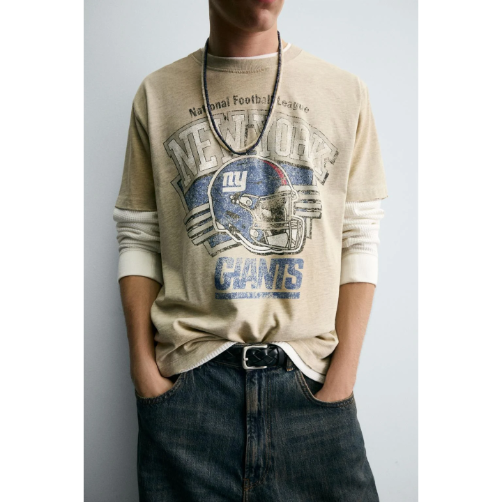 ФУТБОЛКА С ЭФФЕКТОМ ПОТЕРТОСТИ NFL NEW YORK GIANTS