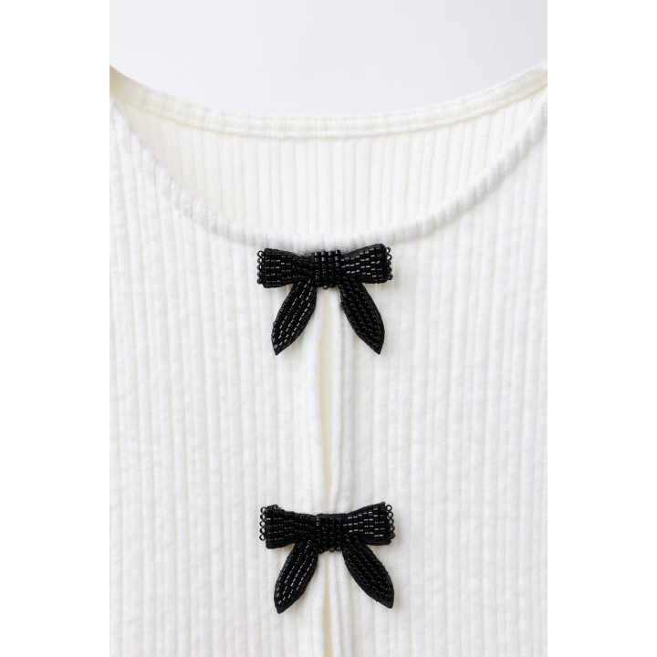 ФУТБОЛКА В РУБЧИК SOFT TOUCH С БАНТАМИ