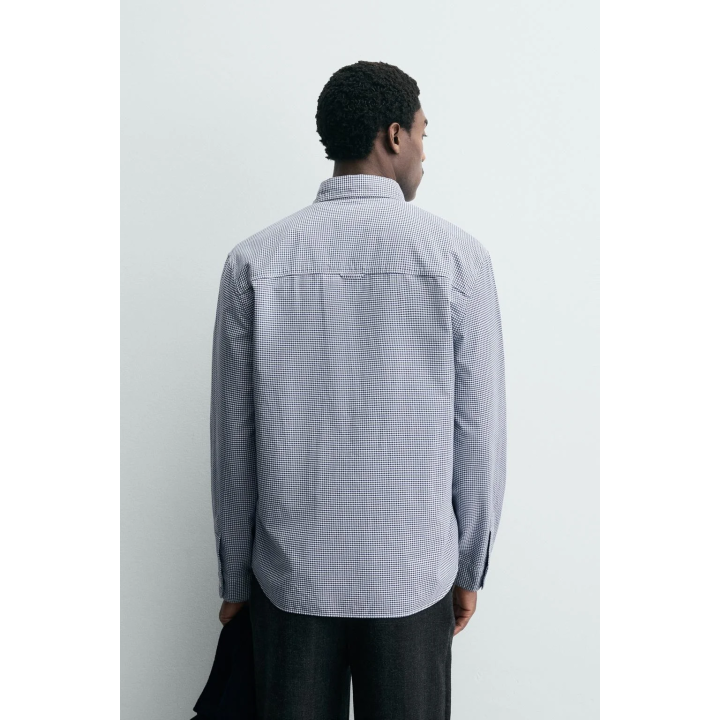 РУБАШКА В КЛЕТКУ ИЗ РЕЛЬЕФНОЙ ТКАНИ