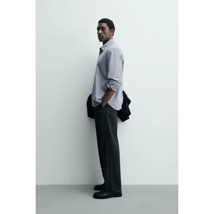 РУБАШКА В КЛЕТКУ ИЗ РЕЛЬЕФНОЙ ТКАНИ