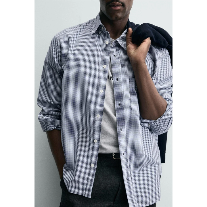 РУБАШКА В КЛЕТКУ ИЗ РЕЛЬЕФНОЙ ТКАНИ