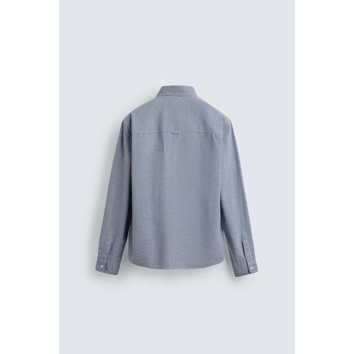 РУБАШКА В КЛЕТКУ ИЗ РЕЛЬЕФНОЙ ТКАНИ