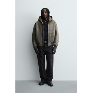 ДУБЛЕНКА ИЗ ИСКУССТВЕННОЙ КОЖИ С ЭФФЕКТОМ ПОТЕРТОСТИ