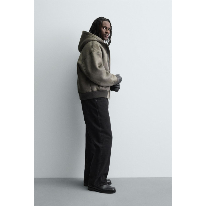 ДУБЛЕНКА ИЗ ИСКУССТВЕННОЙ КОЖИ С ЭФФЕКТОМ ПОТЕРТОСТИ