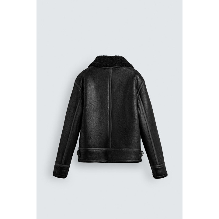 Кожаная куртка с эффектом двойной отделки