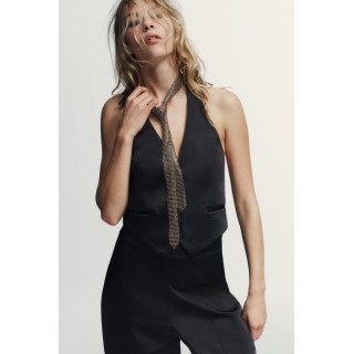 МЕТАЛЛИЧЕСКОЕ ОЖЕРЕЛЬЕ-ГАЛСТУК СО СТРАЗАМИ