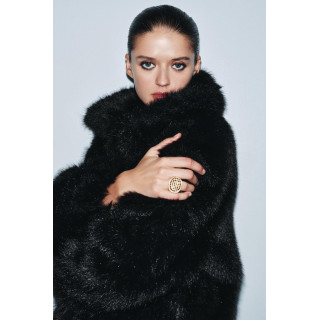 КВАДРАТНОЕ МЕТАЛЛИЧЕСКОЕ КОЛЬЦО СО СТРАЗАМИ